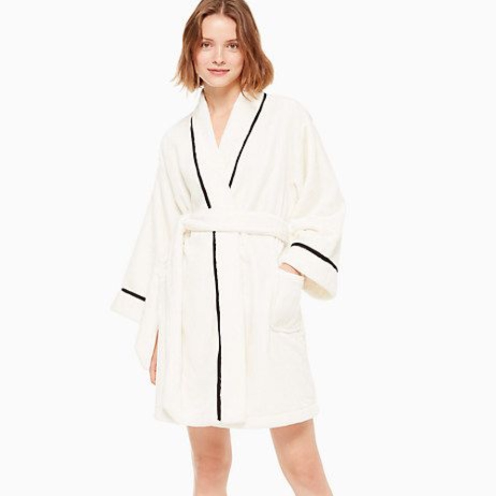 Kate Spade White Robe "Dear Santa Diamonds Will Do